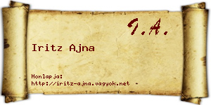 Iritz Ajna névjegykártya